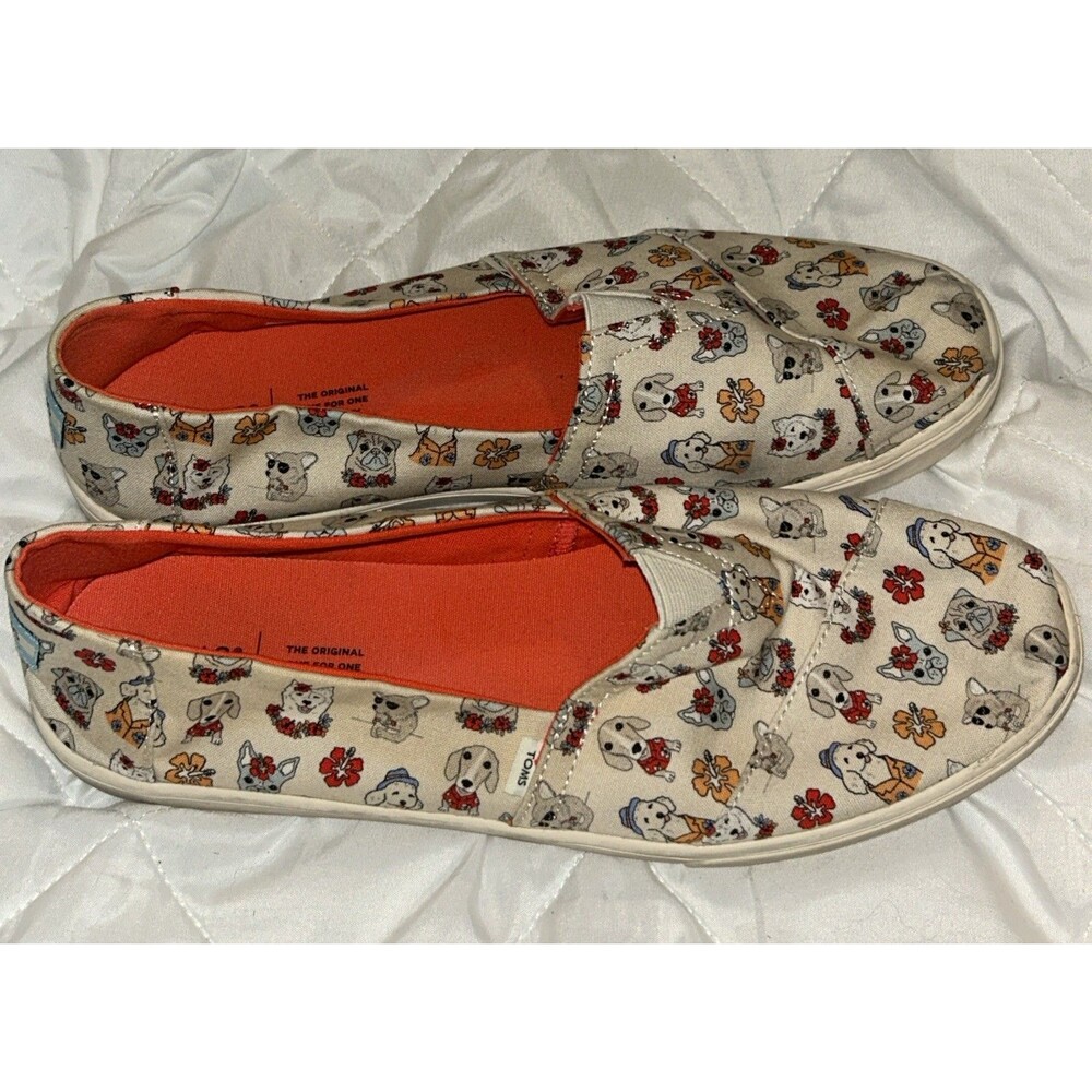 TOMS Alpargata Dog Days Of Summer Slip On Loafers Canvas Flats Puppies Dogs 11